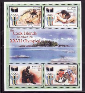 Aitutaki-Sc#531- id7-unusd NH sheet -Sports-Summer Olympics-Sydney-2000-