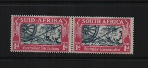 South Africa 1938 SG80 1d mounted mint pair