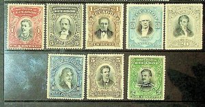 ECUADOR Sc 145-52 MOST NH ISSUE OF 1901 - POLITICAL LEADERS - (JS23)