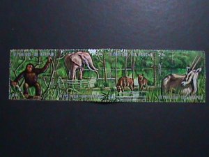 ​BURUNDI-1971 AIRMAIL- SC#C146- WILD LIFE IN JUNGLE CTO STRIPS OF 4 VERY FINE