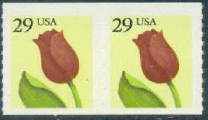 2525 Flower F-VF MNH coil pair