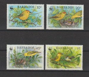 BARBADOS 1991 WWF SG 948/51 MNH