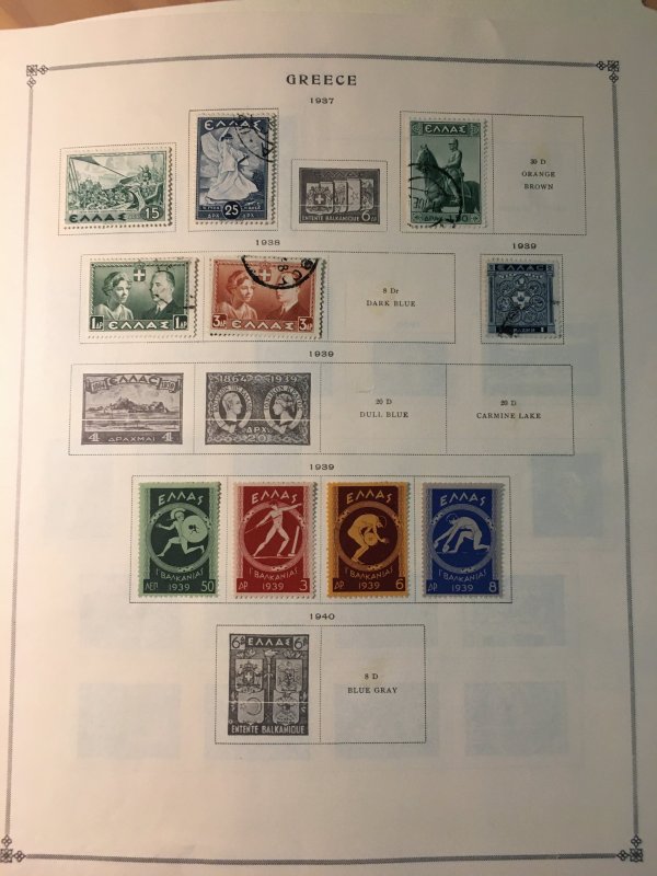 Collection of stamps of Greece on International pages, CV $470