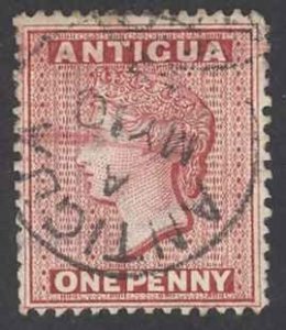 Antigua Sc# 18 Used (a) 1884 1p carmine Queen Victoria