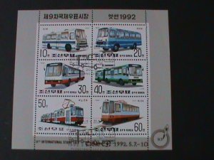 ​KOREA-1992 SC# 3072a   9TH INTEL. STAMP SHOW-CITY TRANSPORT-BUSES S/S-VF