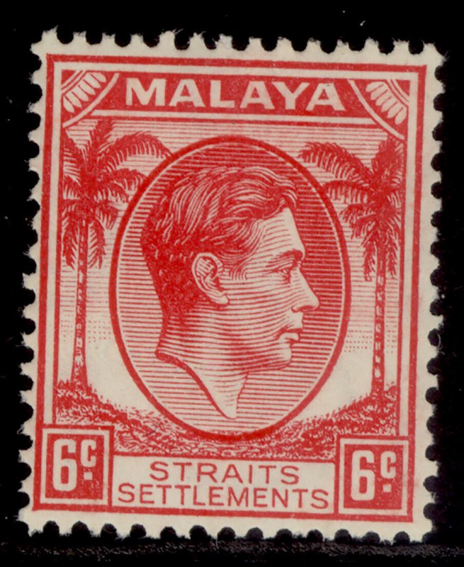 MALAYSIA - Straits Settlements GVI SG282, 6c scarlet, LH MINT. Cat £11.