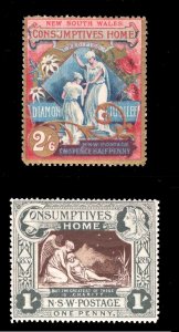 MOMEN: NEW SOUTH WALES SG #280-281 1897 MINT OG NH £300+++ LOT #66416