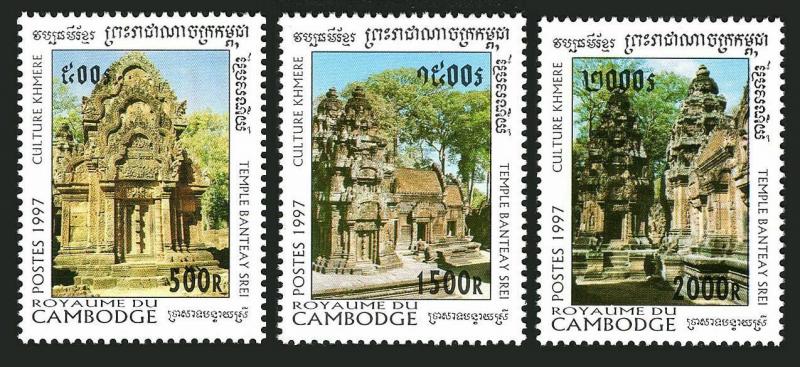 Cambodia 1621-1623,MNH.Michel 1714-1716. Khmer culture,1997.Bantea Srei Temple.