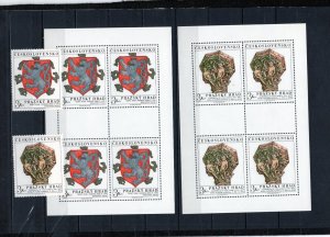 CZECHOSLOVAKIA 1972 ART/PRAGUE CASTLE SET OF 2 STAMPS & 2 SHEETS OF 4 STAMPS MNH