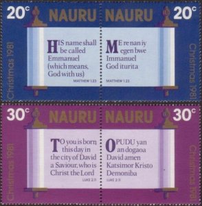 Nauru 1981 SG248-251 Christmas Bible Verses set MNH