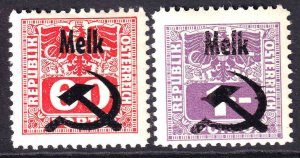 AUSTRIA J184-J185 KZ CAMP MELK OVERPRINTS OG NH U/M F/VF BEAUTIFUL GUM