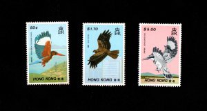 Hong Kong 1988 Indigenous Birds Kingfisher Black Kite 3 stamps MNH mint