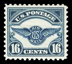 Scott C5 1923 16c Wing Emblem Airmail Issue Mint VF OG Small HR Cat $60