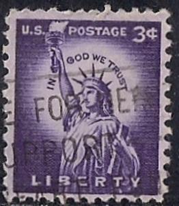 1035 3 cent 1954 Statue Liberty, used VF