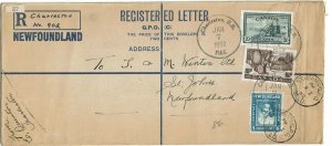 Newfoundland 1952 Charleston cancel on formula registry envelope