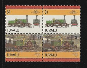 Tuvalu 1985 Trains block of 4  S.C. # 294