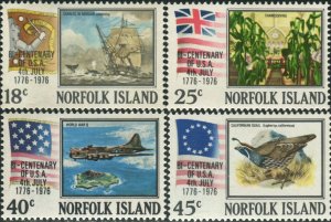 Norfolk Island 1976 SG172-175 American Revolution set MNH