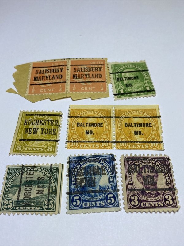 Precancel Early issue US stamp lot - you get the stamps in photo 0251