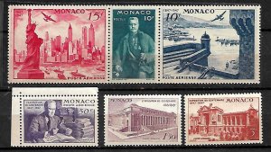 MONACO STAMPS 1947 , Sc.#C16-C20a, MNH