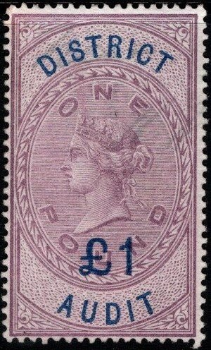 1896 Great Britain Queen Victoria Revenue 1 Pound/1 Pound District Audit Used