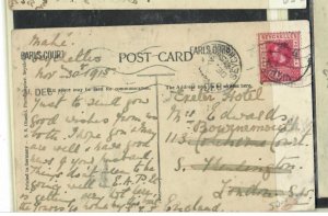 SEYCHELES 1915 KGV  6C ON PICTURE POST CARD SENT TO ENGLAND  PO228A H