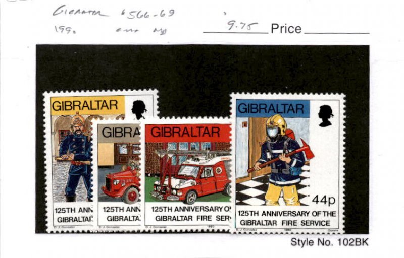 Gibraltar, Postage Stamp, #566-569 Mint NH, 1991 Fire Truck