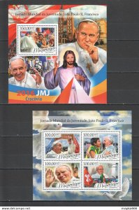 2016 Mozambique Religions Pope John Paul Ii Kb+Bl ** St2232