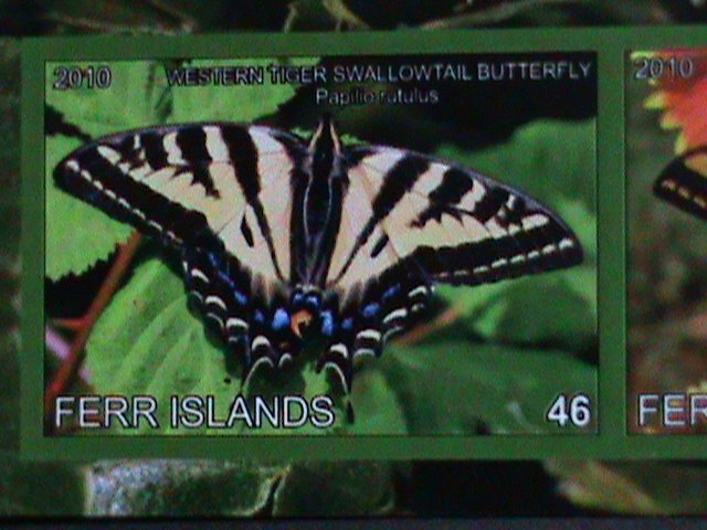 ​FERR ISLAND STAMP-2010 COLORFUL BEAUTIFUL LOVELY BUTTERFLY MNH MINI SHEET-VF
