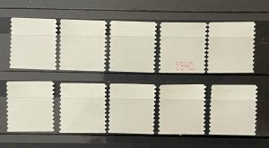 US 2004 Gold Eagles Coil Singles Sc# 3844-53 MNH Complete Set with Plate#