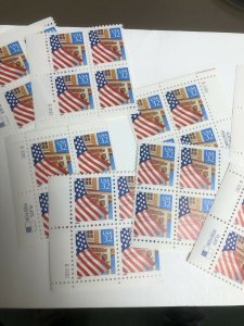 10 2897 Flag Over Porch Plate Block #S2222 Durland Catalog $25 Each MNH