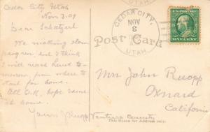 United States Utah Cedar City 1909 4a-bar  PC  Small crease at bottom right a...