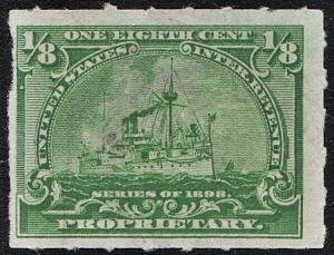 RB20 1/8¢ Battleship Proprietary Stamp (1898) Used
