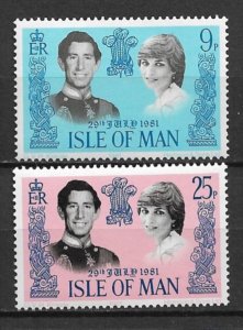 1981 Isle of Man 198-9 Royal Wedding MNH