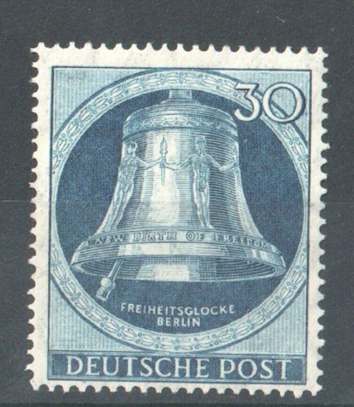 1951 WEST BERLIN GERMANY - S.G: B 78 - FREEDOM BELL  CLAPPER TO  LEFT - USED