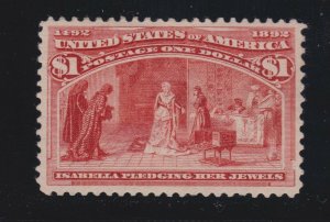 US 241 $1 Columbian Exposition Mint VF-XF OG HR SCV $1000