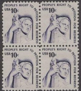 Scott # 1592 - US  Block Of 4 - Right To Petition  Dull Gum - MNH -1977