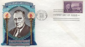 932 3c FRANKLIN DELANO ROOSEVELT - 1st Fluegel cachet