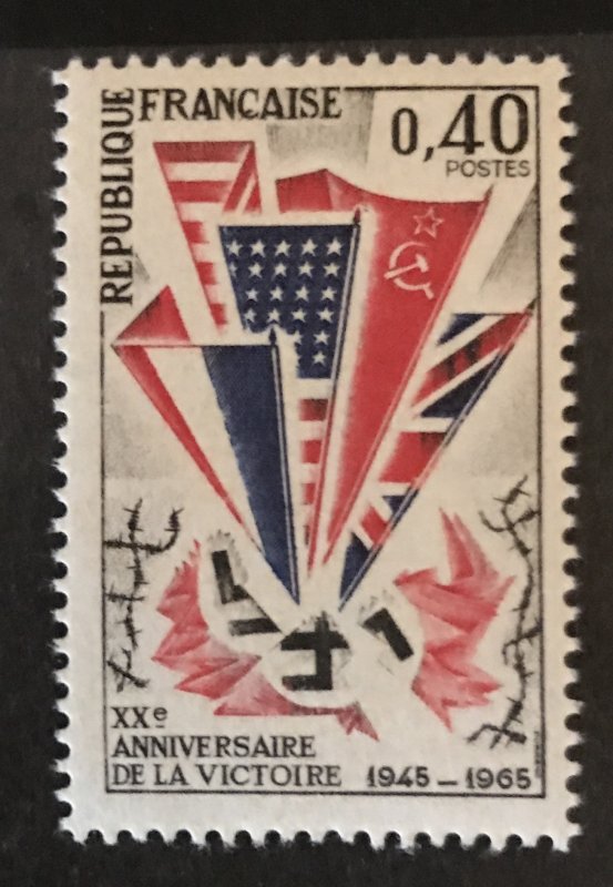 France 1965 #1121, WW II Victory-20th Anniversary, MNH.