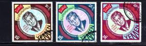 YEMEN  1967  JFK  MICHEL251A-3A   MINT VF NH O.G  CTO  (YEM3)