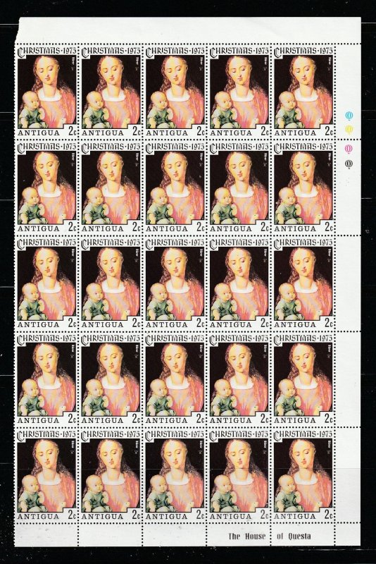 Antigua 394-401 8 Scans Blocks Of 25 Set MNH Christmas