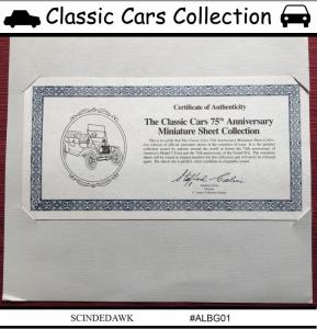 THE CLASSIC CARS/GRAND PRIX 75th ANNIVERSARY MINIATURE SHEETS-RARE COLLECTION!