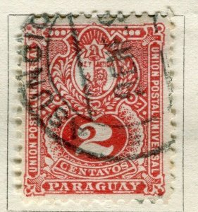 PARAGUAY;  1887 early classic issue 2c. used value