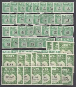 US RE108//204 Wine Stamps (Mint Never Hinged - no gum as issued) cv$1821.00