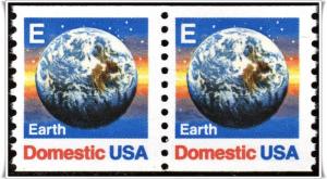 SC#2279 (25¢) E Rate Earth Coil Pair (1988) MNH