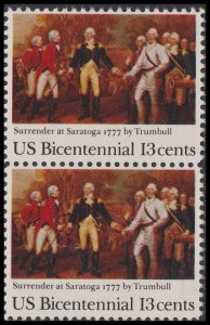 US 1728 Surrender at Saratoga 1777 13c vert pair (2 stamps) MNH 1977