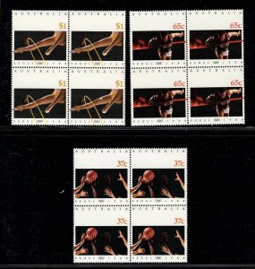 AUSTRALIA SC# 1091-93 BLKS/4 FVF/MNH