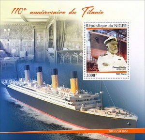 Niger - 2022 RMS Titanic Anniversary - Stamp Souvenir Sheet - NIG220416b1