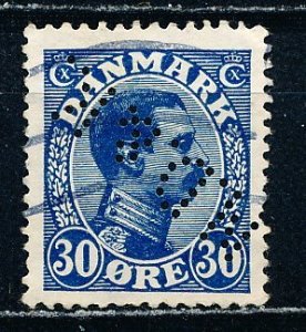 Denmark #113 Perfin Used