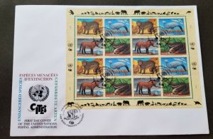 United Nations Endangered Species 1997 Horse Monkey Bird Fauna Wildlife (FDC)