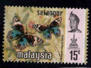Malaysia Selangor Scott 133 Used butterfly stamp